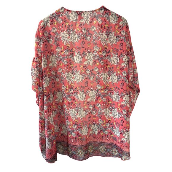 Rue 21+ Womens Sheer Floral Kimono Cardigan 3X/4X Polyester Multicolor - Picture 4 of 6
